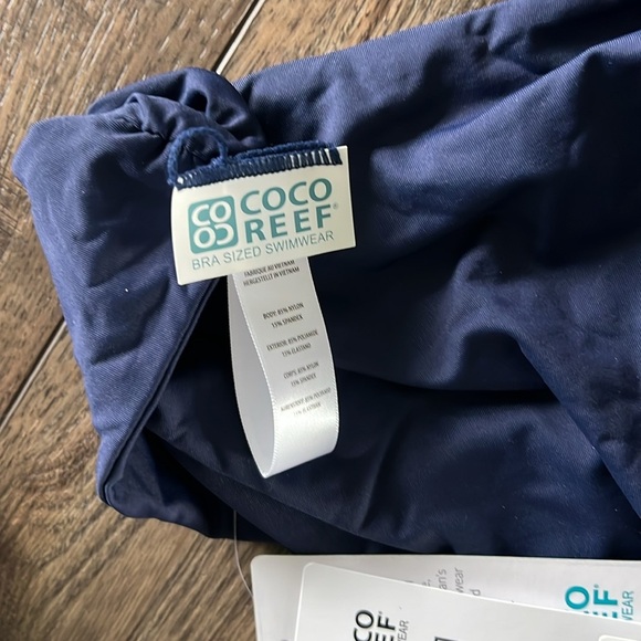 NWT Coco Reef Tankini Floral Top Size 36 C Rollover Bottom Size Medium High Rise - Picture 11 of 16